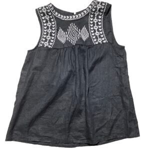 J. Crew Embroidered Sleeveless Tank Women’s 0 — Linen, Bohemian, Summer